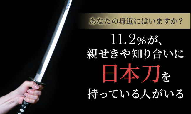 【あなたの身近にはいますか？】11.2％が、親せきや知り合いに「日本刀を持っている人がいる」