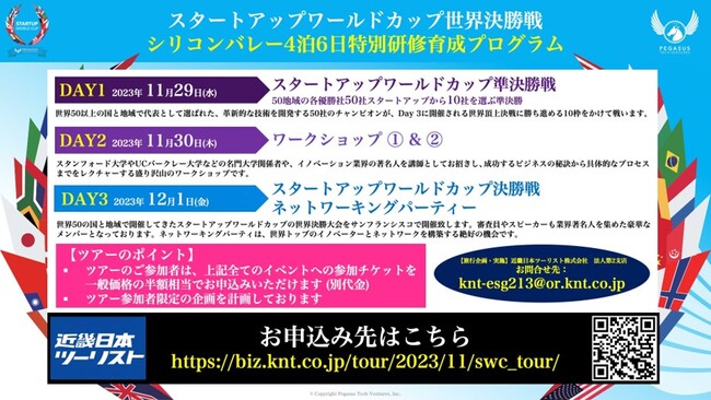 スタートアップワールドカップ決勝大会ツアーのご案内：米国シリコンバレーイノベーションの聖地を肌で体験！