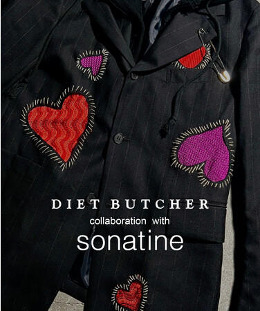 ふたつのデザイナーズブランドが共演！DIET BUTCHERが「sonatine(ソナチネ)」 とのコラボレーションアイテムを発売。