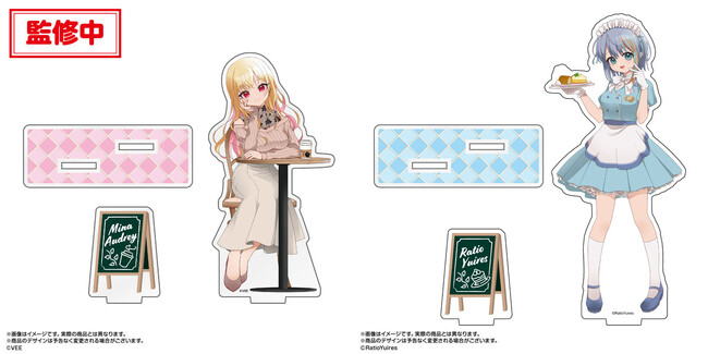 バーチャルYouTuber［桜鳥ミーナ］(VEE所属)と[ラティオ・ユィリス]の【カフェ】をコンセプトにした描き下ろしイラストを使用したグッズが登場。