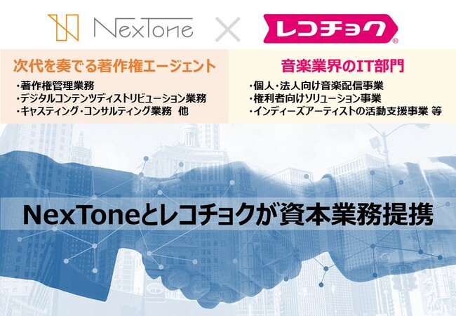 NexToneとレコチョクが資本業務提携を行い新たな音楽ビジネスの創出へ