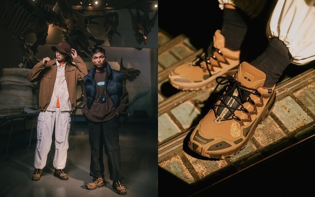 “地層と化石”をテーマにした「Salomon」と「atmos」の別注モデルSALOMON ACS + CSWP ATMOSが登場。