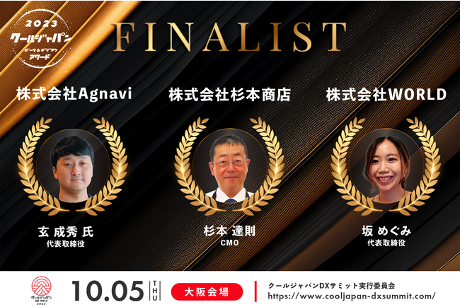 「クールジャパン データ&デジマケアワード2023」 ファイナリスト3社を発表!