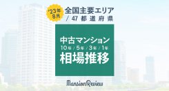 「マンションレビュー」2023年8月　全国主要エリア／47都道府県 中古マンション相場推移を発表