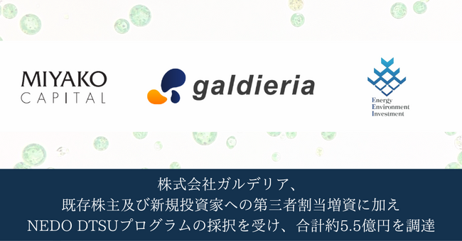 株式会社ガルデリア、既存株主及び新規投資家への第三者割当増資に加えNEDO DTSUプログラムの採択を受け、合計約5.5億円を調達