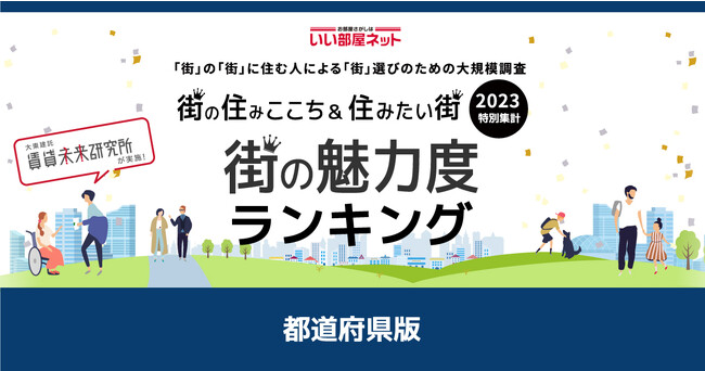 いい部屋ネット「街の魅力度ランキング２０２３<都道府県版＞」（街の住みここちランキング特別集計）発表