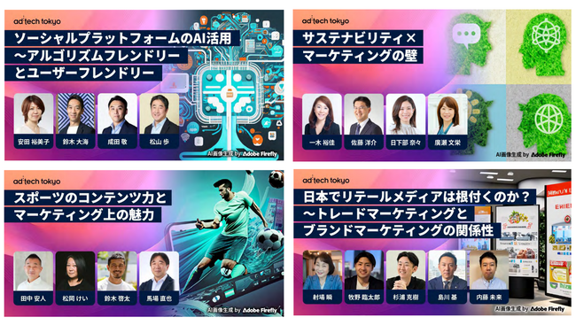 「ad:tech tokyo 2023」商用利用が可能な画像生成AI「Adobe Firefly」を活用して基調講演・公式セッションのビジュアルを多数生成