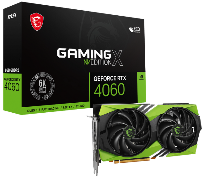 MSI、ユニークなカラーリングが特徴の限定グラフィックスカード「GeForce RTX(TM) 4060 GAMING X NV EDITION 8G」を発売