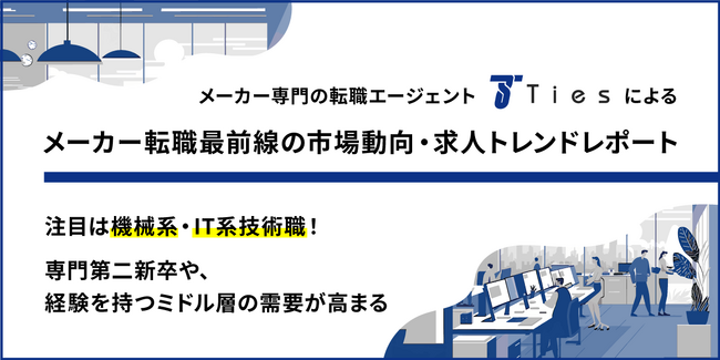 じげんのグループ会社で、メーカー専門の転職エージェントの株式会社タイズ、最新の求人データを基にメーカー転職最前線の市場動向・求人トレンド調査レポートを公開