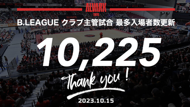 【新記録】B.LEAGUE クラブ主管試合 最多入場者数更新のお知らせ(10/15)