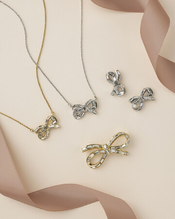 【LANVIN en Bleu】バケットカットのガラス煌めくリボンモチーフアクセサリーが登場