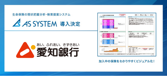 “保険×IT×AI”　生命保険の現状把握分析システム『ASシステム』　愛知銀行へ導入が決定
