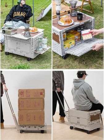 新作！キャンプ用品の収納・運搬、テーブルにも使えるマルチ５WAYアウトドアBOXをMakuakeにて先行販売開始、即日目標額を達成しました。