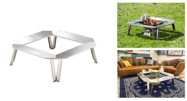 ワンアクションで簡単組立＆丸洗いOK！収納サイズは4分の1！「イージーステン囲炉裏テーブル」新発売！