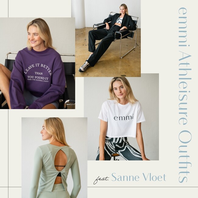 【emmi(エミ)】国際的に活躍するモデルSanne Vloet(サンヌ・ヴロート)を起用したWEB企画を公開。emmiの快適かつヘルシーな最新アスレジャースタイルを提案。
