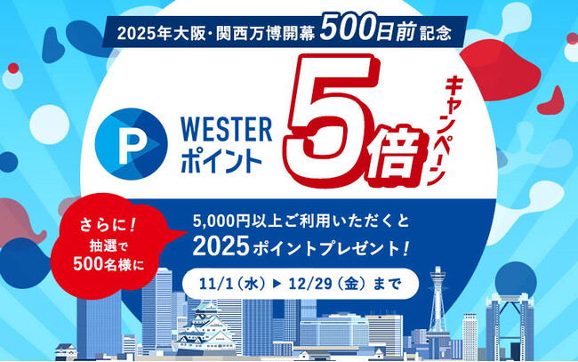 【JR西日本ホテルズ】2025年大阪・関西万博開幕500日前記念　WESTERポイント5倍キャンペーン