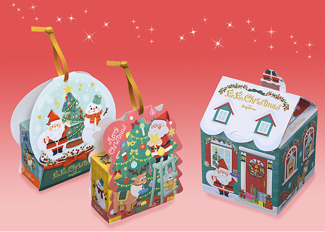 【銀座コージーコーナー】ツリーに飾れる♪　サンタさんのイラストがかわいいBOX入りのクリスマススイーツギフトが11月1日から販売開始