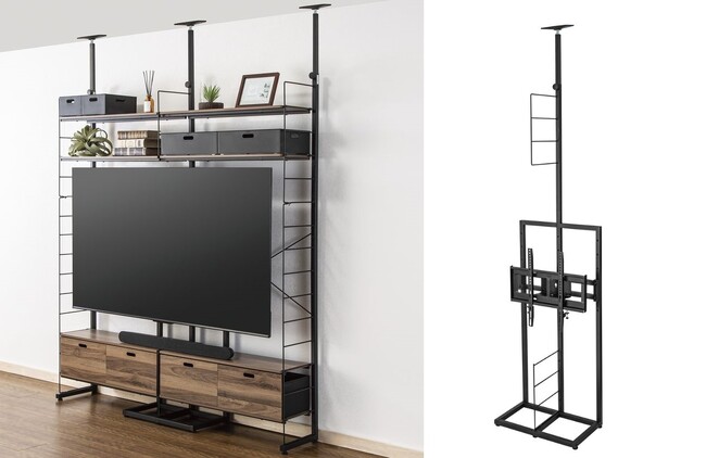 【ニトリ】つっぱり壁面収納「Ｎポルダシリーズ」に、テレビを掛けて設置できる「ＴＶユニット」パーツ が新登場！