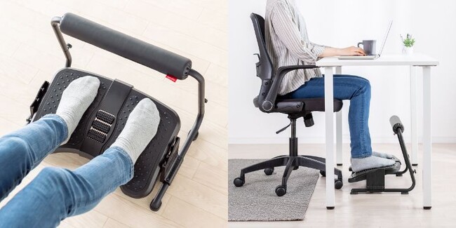 デスク下の足置きになり、オットマンと立ち作業時の足置きとしても使用できるフットレストを11月6日に発売