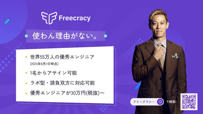 『使わん理由がない！』本田圭佑さんが、Freecracyの開発サポートサービス『DX Studio』のタクシーCMに登場！