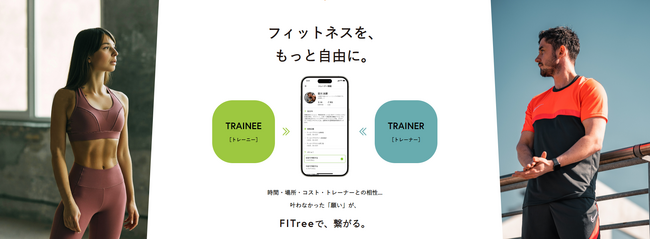 好きなときに好きな場所でパーソナルトレーナーを呼べる予約マッチングアプリ「FITree（フィットリー）」を関西エリア限定でリリース