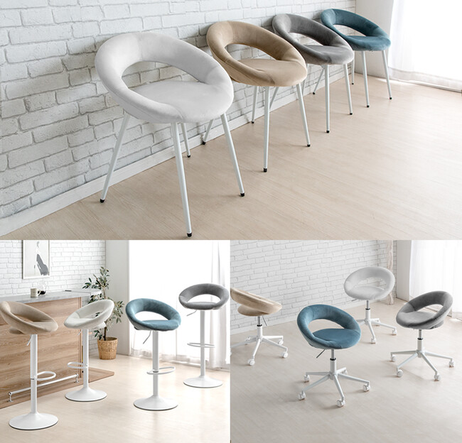 白基調のお部屋と相性抜群の『ホワイト脚×円形デザイン』『タンスのゲン』 新作の“くすみカラーチェア”を発売