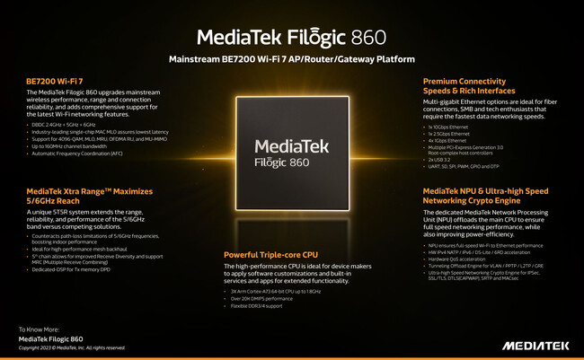 MediaTek、メインストリーム機器向け新チップセットでWi-Fi 7市場でのポートフォリオを拡大