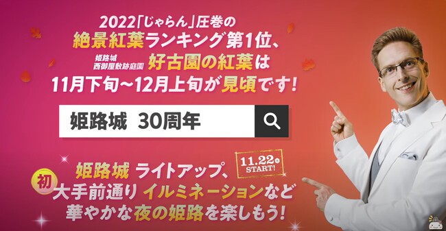 姫路城や姫路駅から姫路城までのメインストリートなど姫路の街でイルミネーションを満喫しませんか｜期間：11月22日～