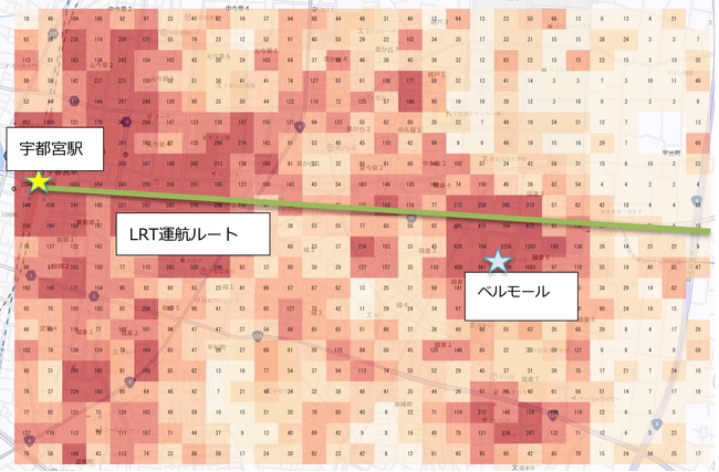 ジオテクノロジーズ、栃木県の「宇都宮LRT」開業後を人流調査