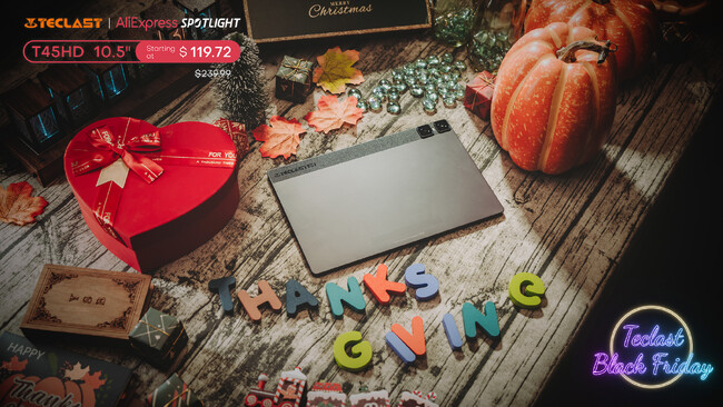 【新品登場】Teclast「T45HD」タブレットAliexpress販売開始！初売に限定＄119.72で購入できます！10.5インチ/16+128GB/Widevine L1/LTE+WiFi