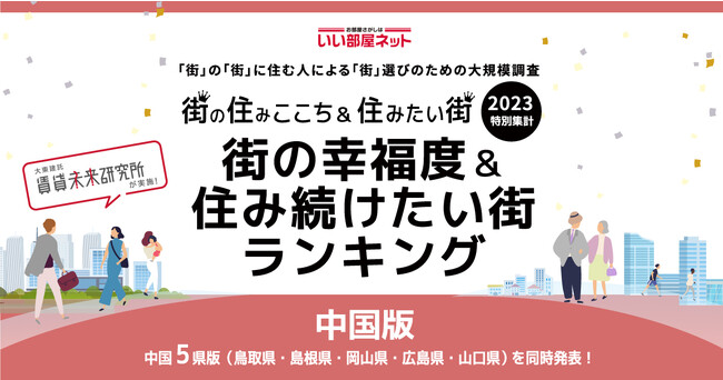 いい部屋ネット「街の幸福度 ＆ 住み続けたい街ランキング２０２３＜中国版＞」（街の住みここちランキング特別集計）発表