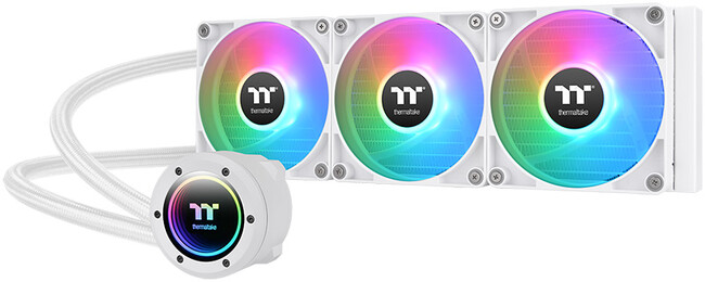 インフィニティミラーデザインのポンプキャップを採用する水冷一体型CPUクーラー、Thermaltake社製「TH ARGB Sync V2 Snow」シリーズを発表