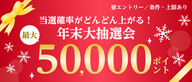 楽天カード、「年末大抽選会!最大50,000ポイント当たる」キャンペーンを開催