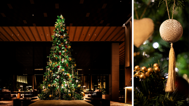 ザ・リッツ・カールトン福岡が迎える初めてのホリデーシーズンを祝う伝統と革新を融合させたアップサイクル・クリスマスツリーが登場