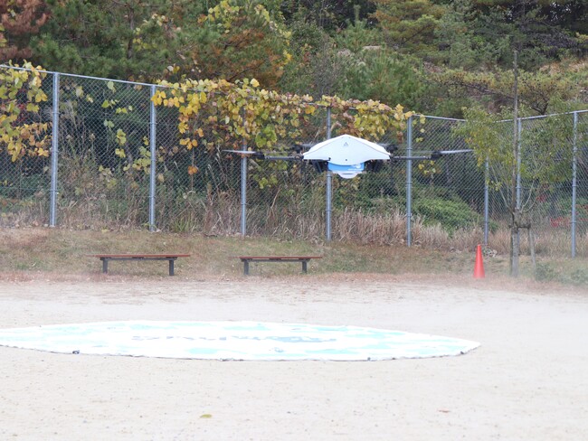 日進市で災害時を見据えたドローン物流の実証実験を実施