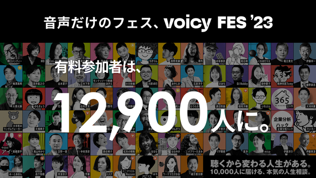 「Voicy FES ’23」、有料参加者数が12,900人に。各対談の平均聴取維持率は80%超え