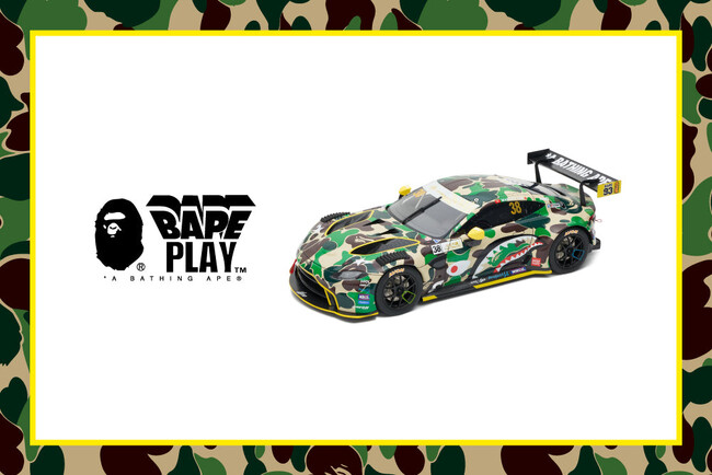 BAPE(R) X ASTON MARTIN GT3のモデルカーが1/18スケールで登場。