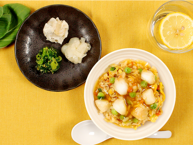 小柱がごろっと入った「小柱のあんかけ炒飯」がナッシュから新発売
