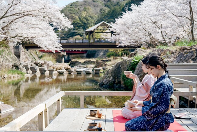 【界 長門】貸切りの川床テラスで行う「春の川床お花見野点」開催｜期間：2024年3月26日～4月5日