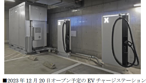 グランフロント大阪にて大阪エリア初・国内最速クラス蓄電池付きEV充電ステーションがオープン 再生可能エネルギー由来電力100%での充電サービスを提供