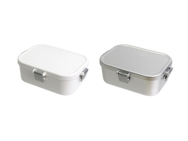 シンプル＆上品な４点ロック。琺瑯＆アルミ風の一段弁当箱が登場です！