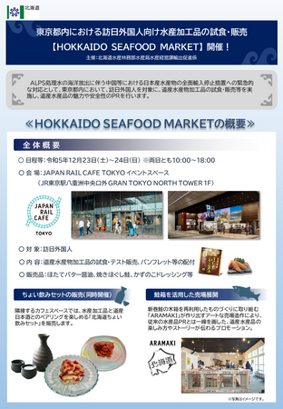 東京駅のJAPAN RAIL CAFE TOKYOで訪日外国人を対象としたHOKKAIDO SEAFOOD MARKETを開催！