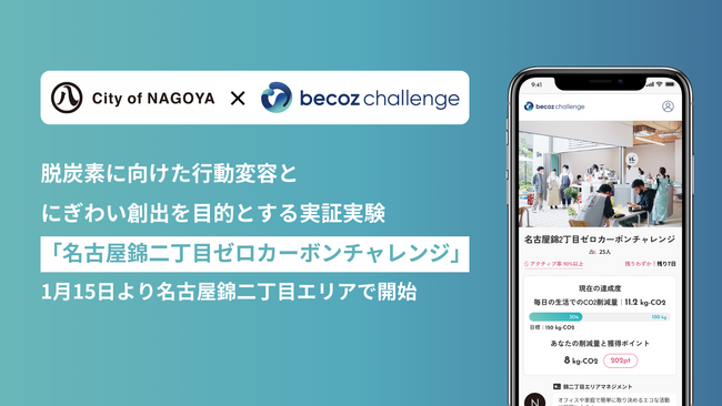 DATAFLUCT、名古屋錦二丁目エリアの脱炭素に向けた行動変容とにぎわい創出を目的とする実証実験「名古屋錦二丁目ゼロカーボンチャレンジ」を、2024年1月15日（月）より開始