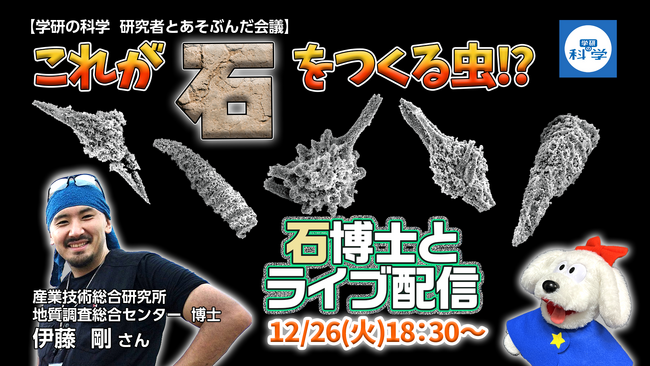 【12／26 冬休み・小学生向け・無料オンライン配信】石・化石好き集まれ～！　　「学研の科学」が石博士に会える科学イベントを開催。～『ときめく実験鉱物と岩石標本』発売記念イベント～