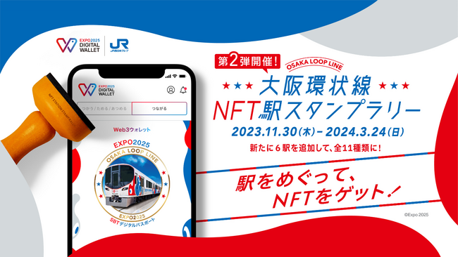新たに6駅を追加して全11種類に！「EXPO2025 デジタルウォレット」との連携企画『大阪環状線NFT駅スタンプラリー第2弾』の実施