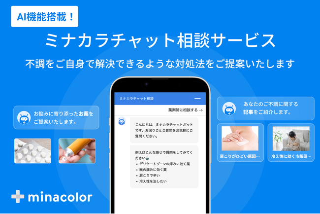 おくすり通販サイト「ミナカラ」24時間365日いつでもチャット相談サービスを開始！