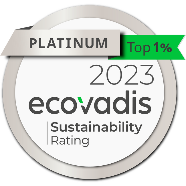 国際的な評価機関EcoVadis社によるサステナビリティ調査で最高位となる「プラチナ」評価を3年連続で獲得