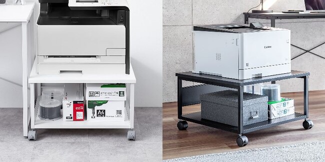総耐荷重55kg！お部屋でもオフィスでも置きやすいシンプルで頑丈なプリンターラックを12月28 日発売
