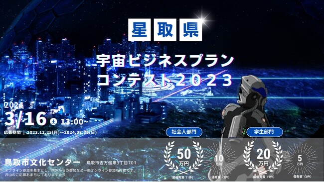 星取県宇宙ビジネスプランコンテスト2023 募集開始