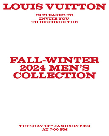 【ルイ・ヴィトン】2024秋冬メンズ・コレクション ショー、1月16日にパリで開催